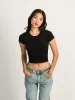 HARLOW RIBBED SEAMLESS TEE - BLACK sold by Boathouse