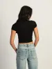 HARLOW RIBBED SEAMLESS TEE - BLACK sold by Boathouse