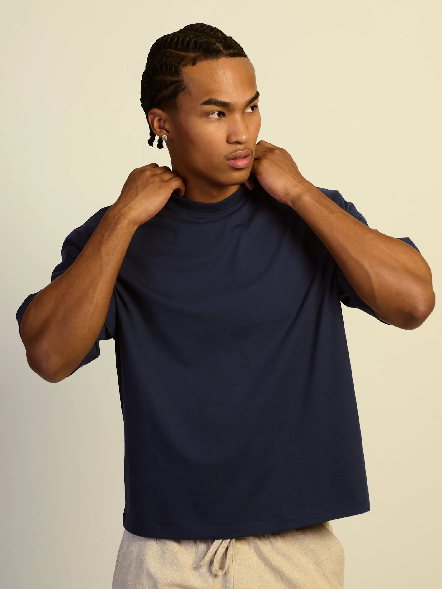 SHORT CUT TEE - NAVY sold by Boathouse