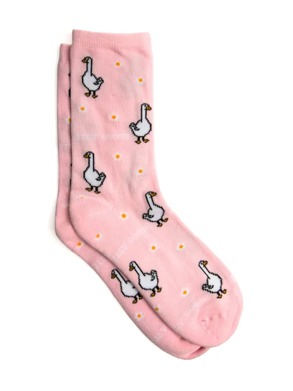 HARLOW SILLY GOOSE PRINT SOCK - ROSE sold by Boathouse