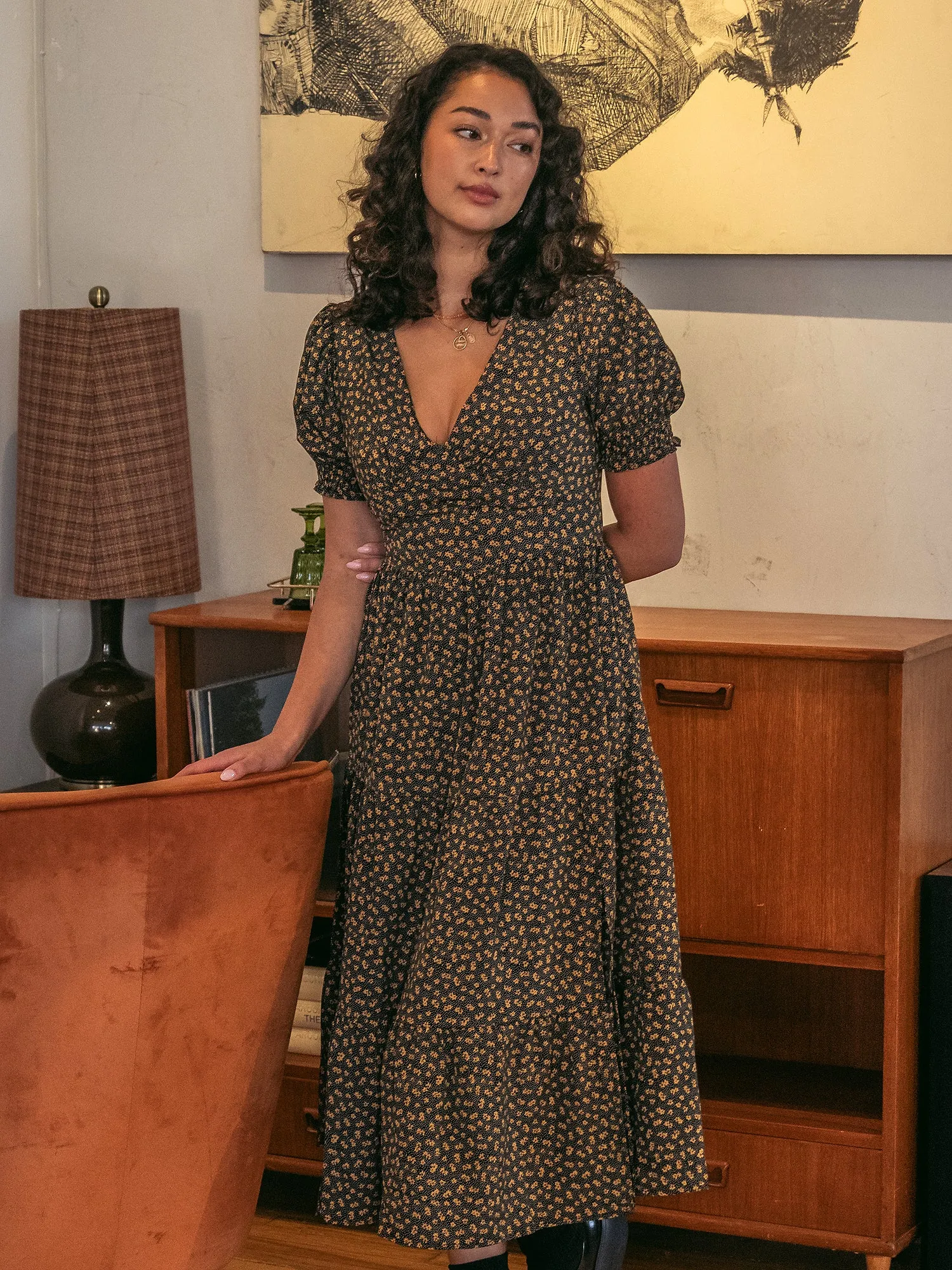 DAISY STREET LTD TIERED MIDI FLORAL DRESS - CLEARANCE sold by Boathouse