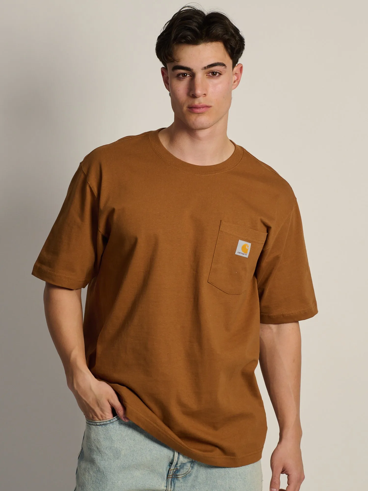 CARHARTT WORKWEAR POCKET T-SHIRT - BROWN sold by Boathouse
