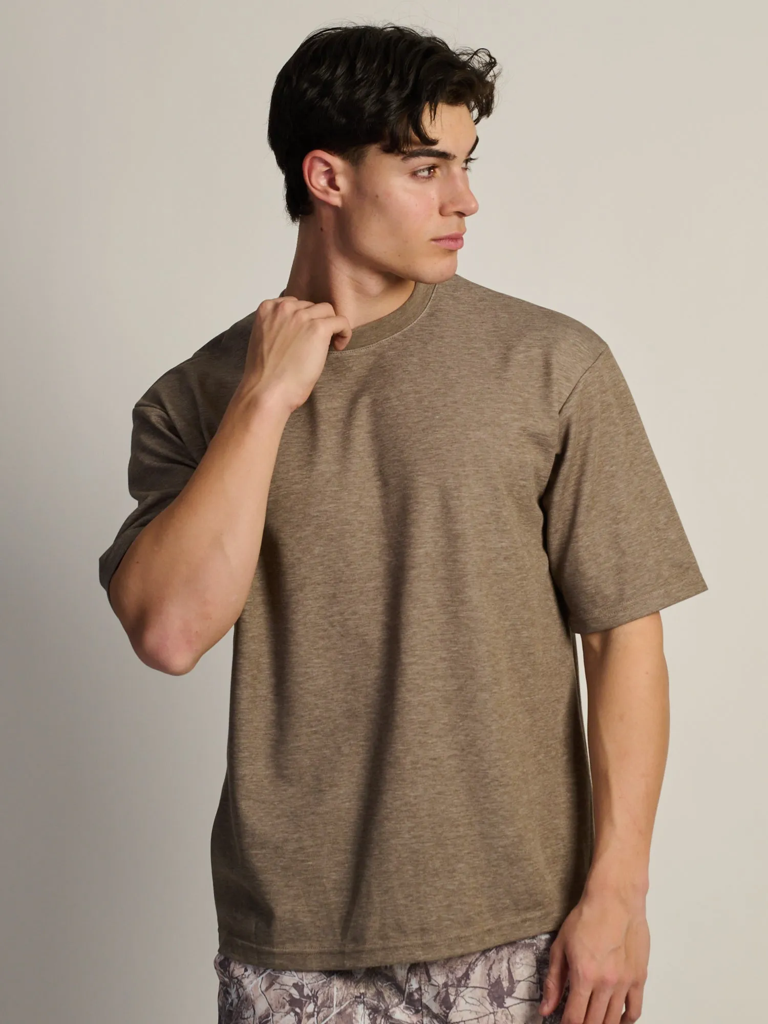 KOLBY BOXY FIT TEE - HEATHER BROWN sold by Boathouse