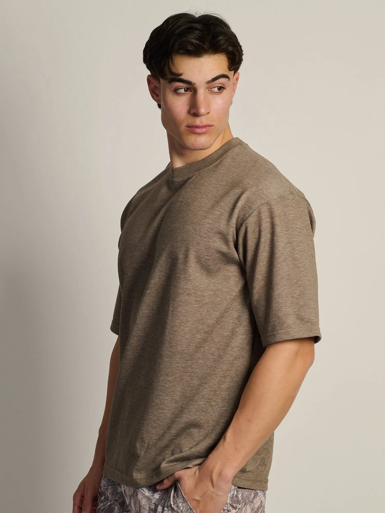KOLBY BOXY FIT TEE - HEATHER BROWN sold by Boathouse product image thumbnail 3
