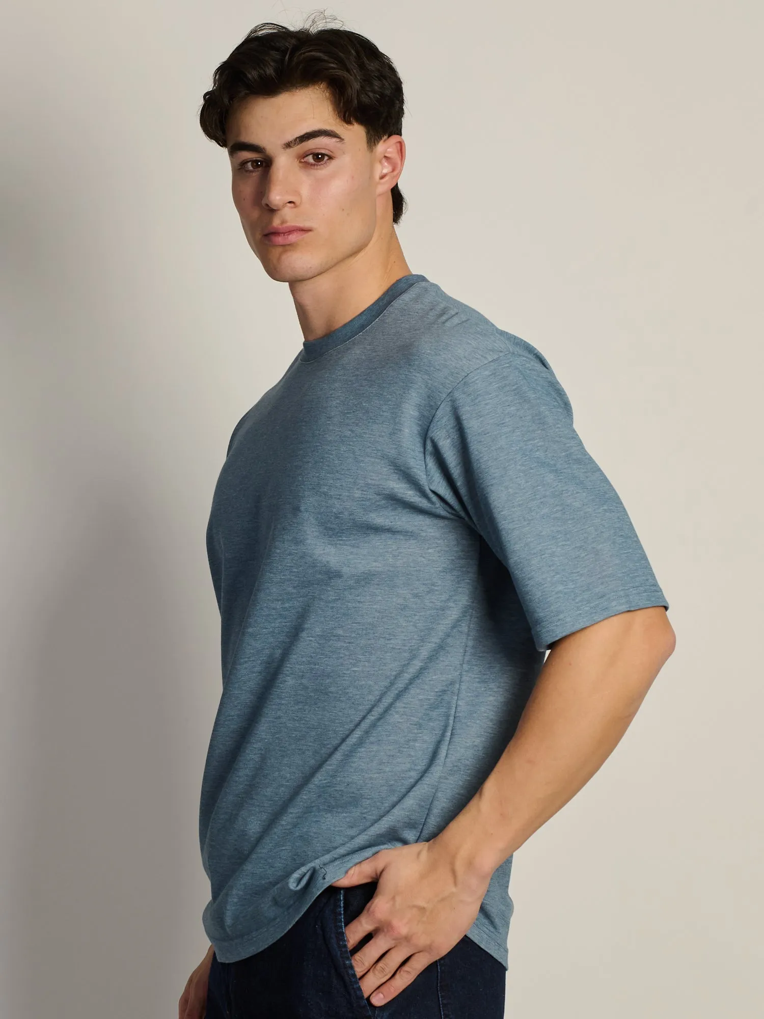KOLBY BOXY FIT TEE - HEATHER BLUE sold by Boathouse product image thumbnail 3