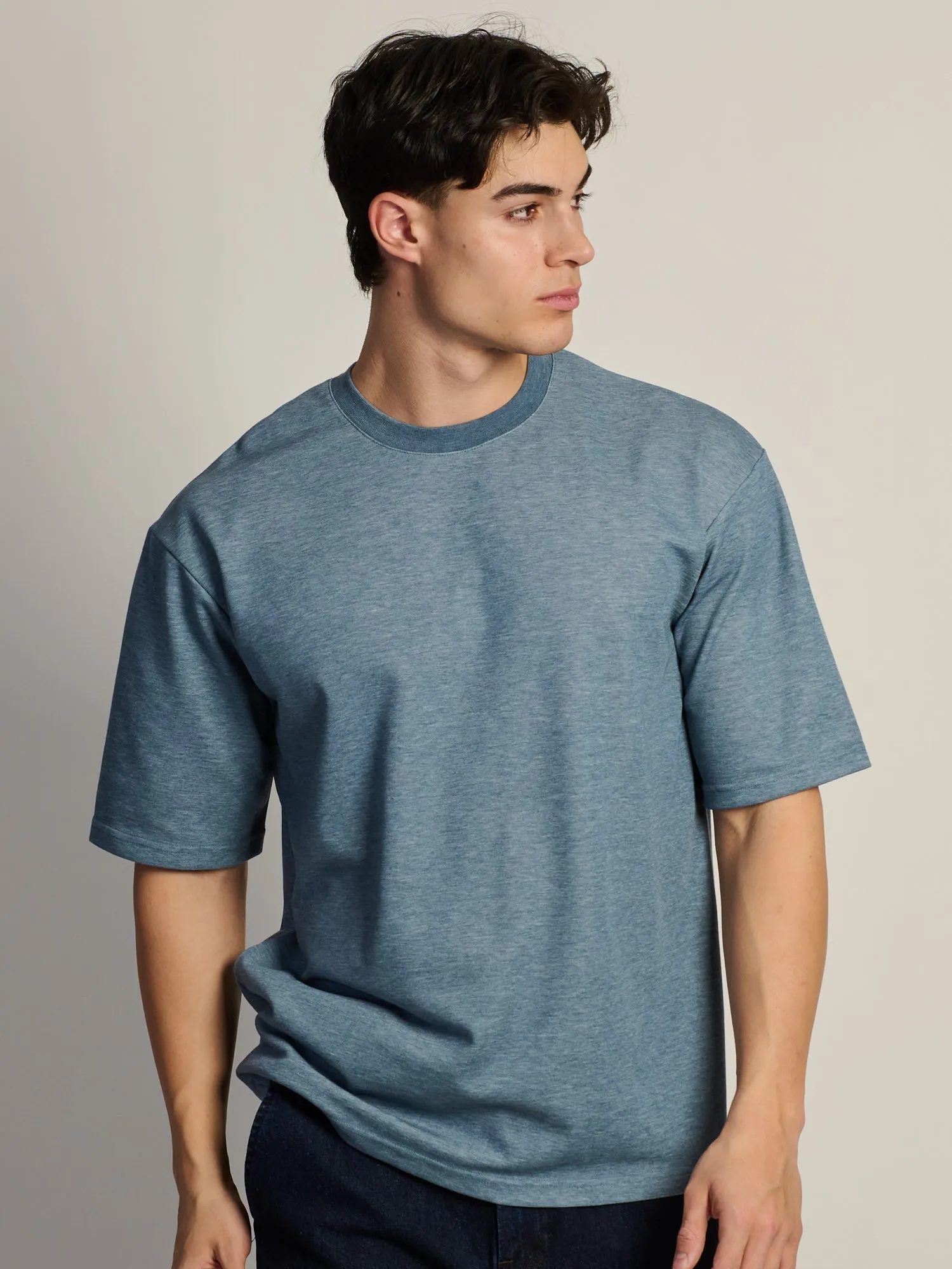 KOLBY BOXY FIT TEE - HEATHER BLUE sold by Boathouse