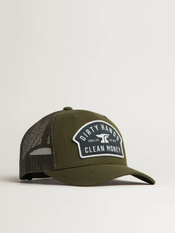 TROLL CO. DHCM PATCH CURVED BRIM TRUCKER HAT made by Boathouse
