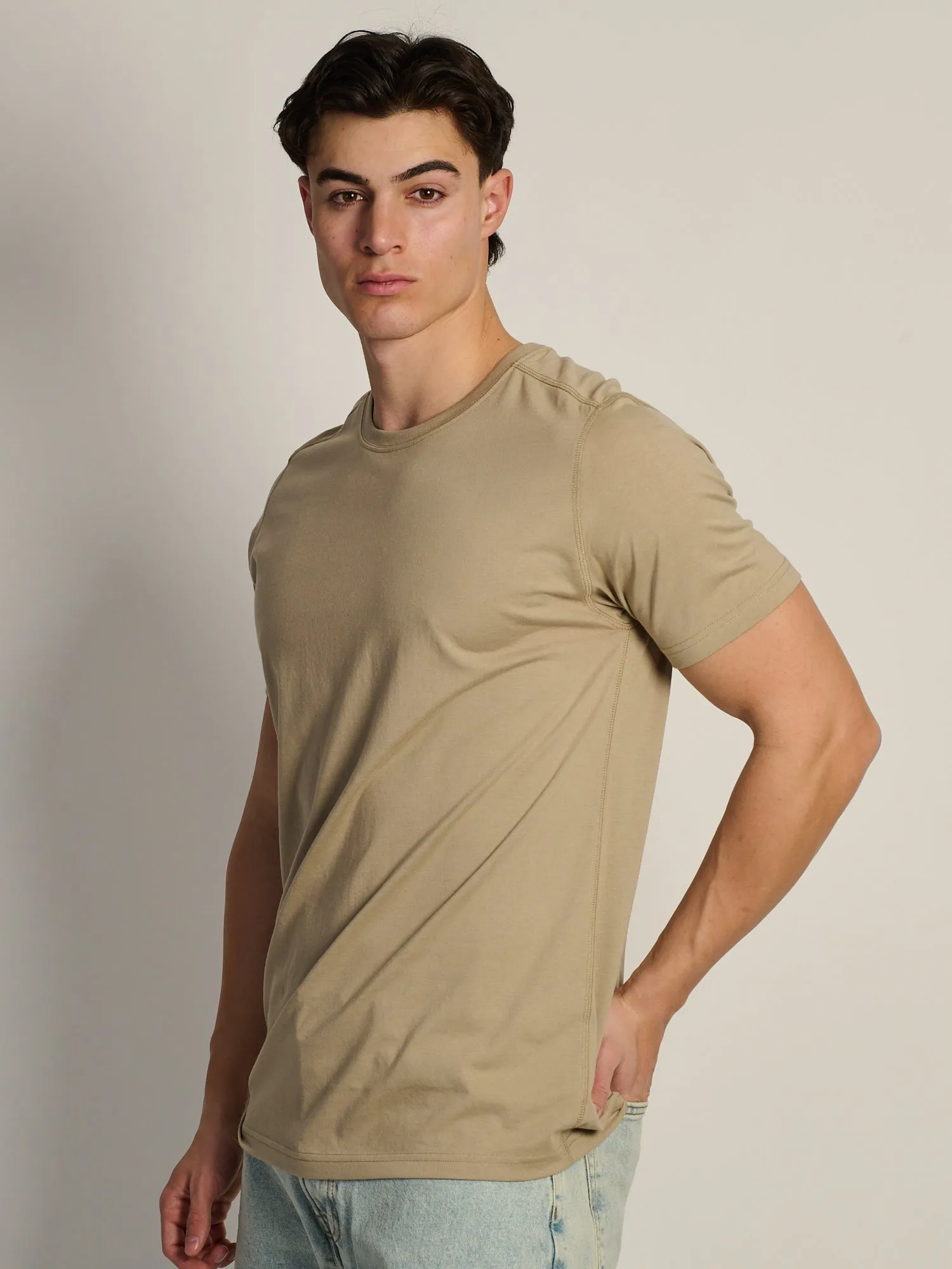 VICTOR CREWNECK TEE - TAUPE sold by Boathouse product image thumbnail 3
