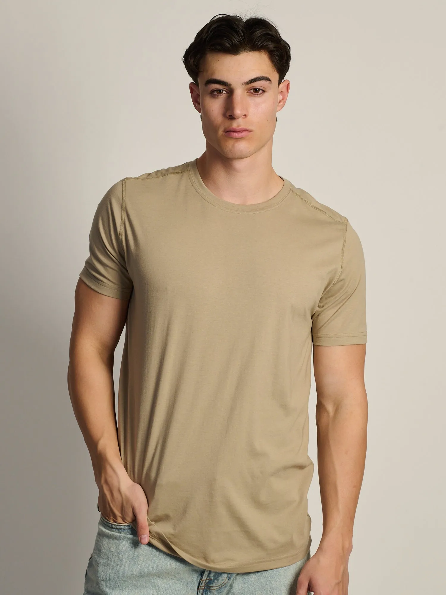 VICTOR CREWNECK TEE - TAUPE sold by Boathouse