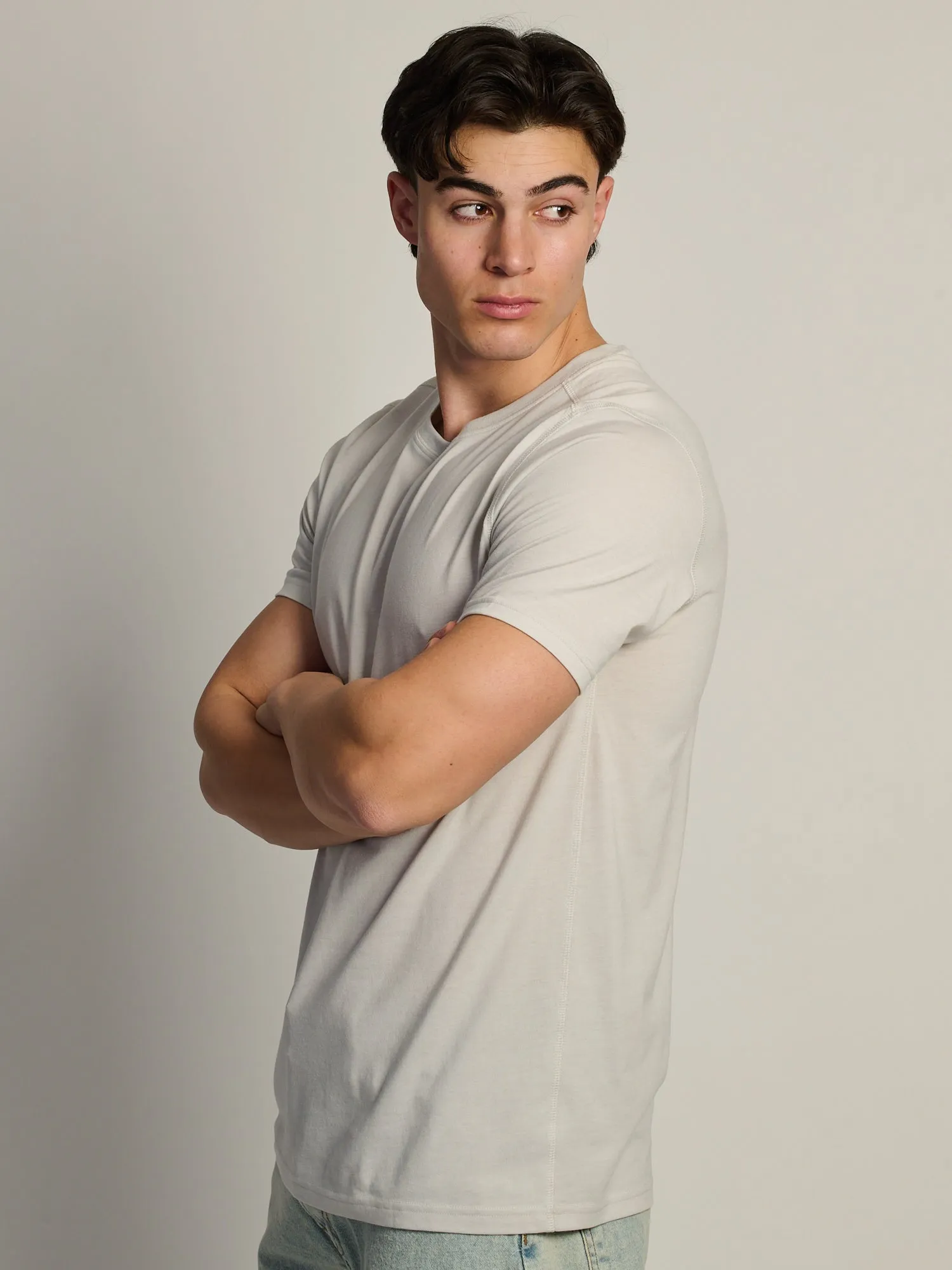 VICTOR CREWNECK TEE - LIGHT GRAY sold by Boathouse product image thumbnail 3