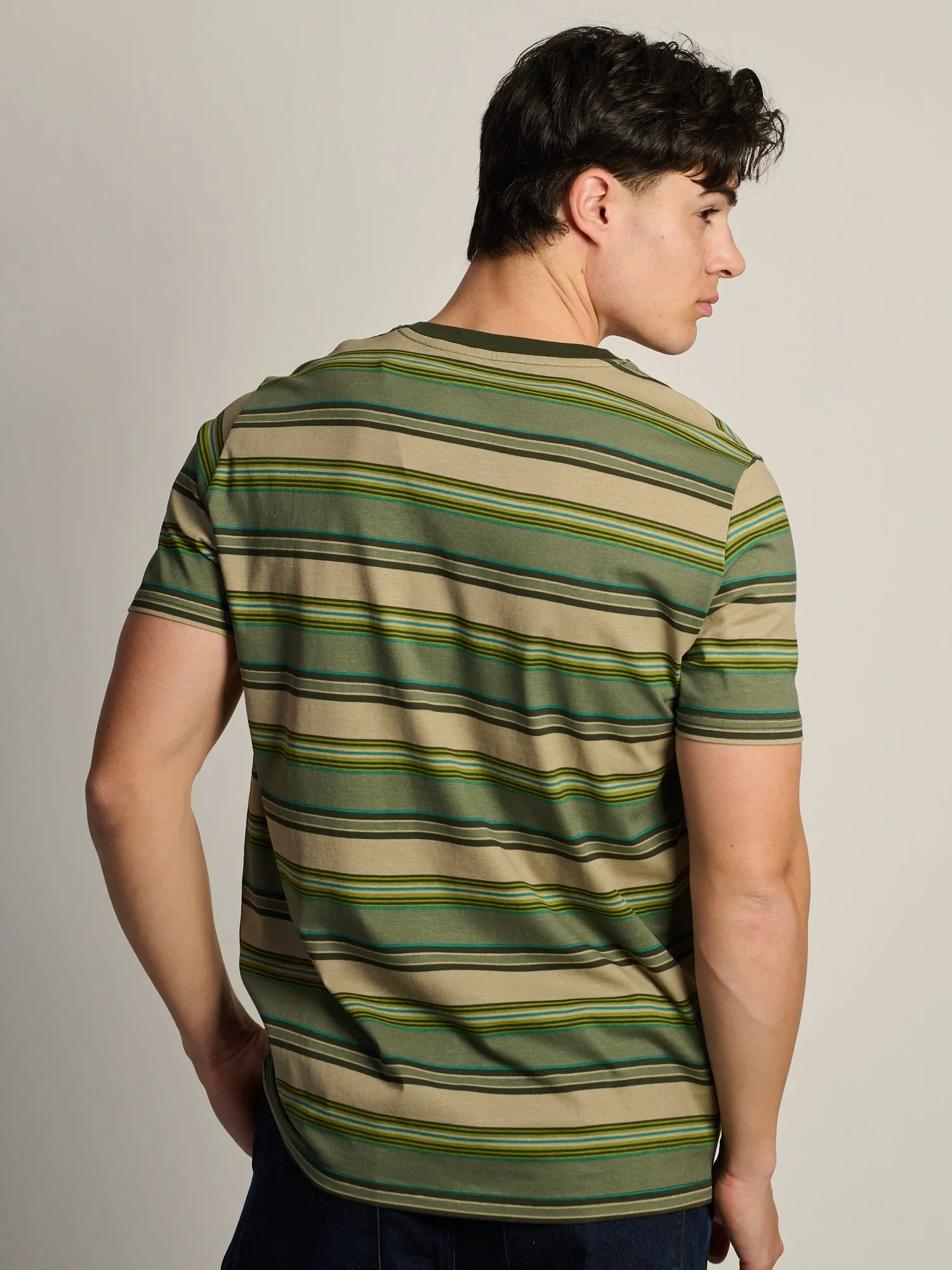 VICTOR CREWNECK TEE - GREEN STRIPE sold by Boathouse product image thumbnail 4