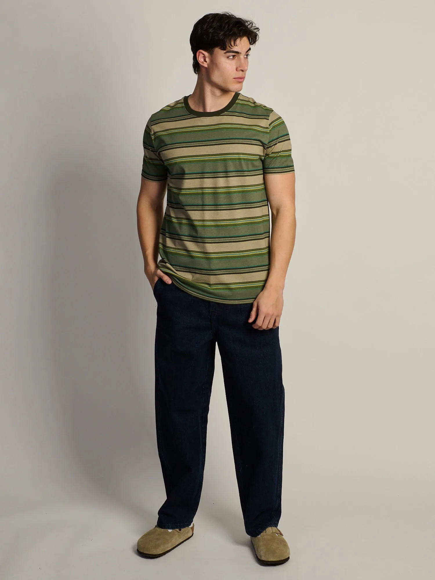 VICTOR CREWNECK TEE - GREEN STRIPE sold by Boathouse product image thumbnail 2