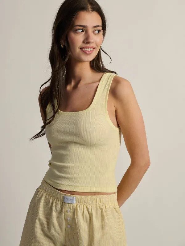 HARLOW ESSENTIAL SQUARENECK TANK - YELLOW sold by Boathouse