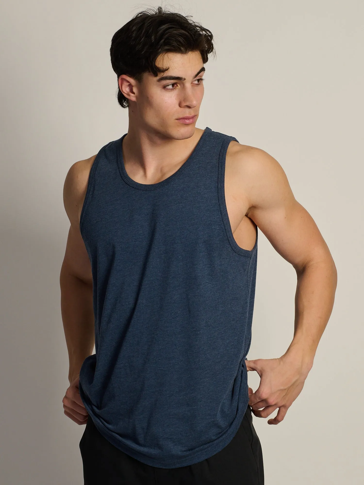 ESSENTIAL TANK - HEATHER NAVY sold by Boathouse