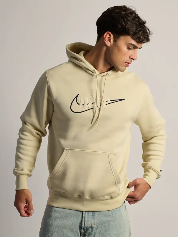 NIKE CLUB CHENILLE PULL OVER HODDIE - LIGHT KHAKI sold by Boathouse