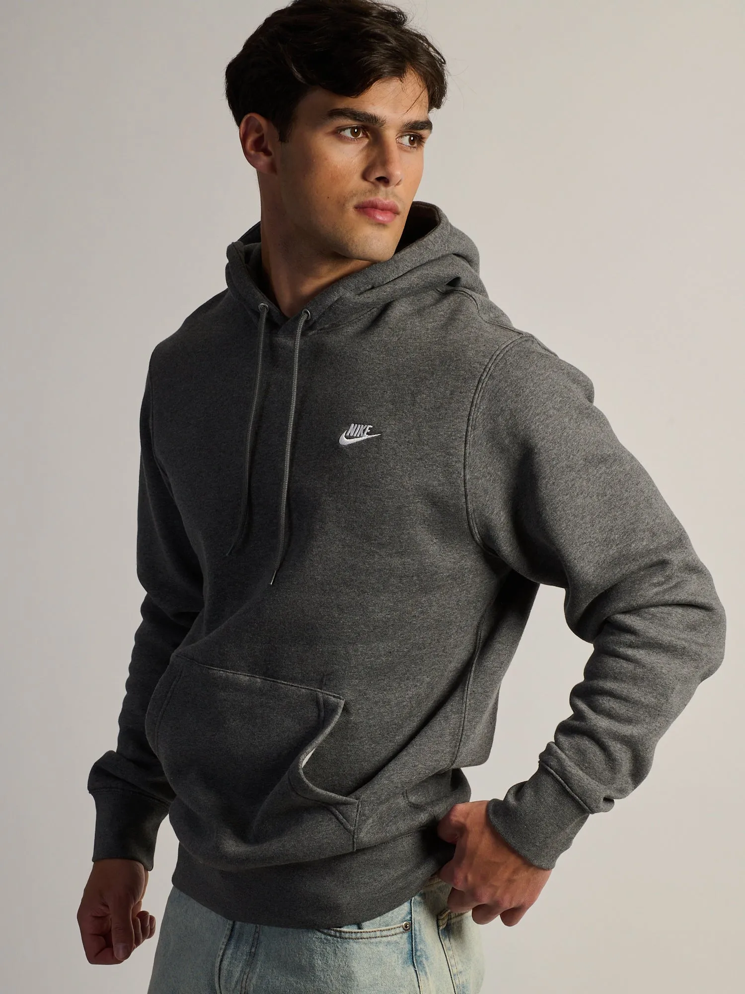 NIKE SPORTSWEAR CLUB PULL OVER HODDIE- CHARCOAL sold by Boathouse product image thumbnail 4
