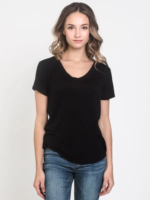 HARLOW LIANNE V-NECK TEE - BLACK sold by Boathouse
