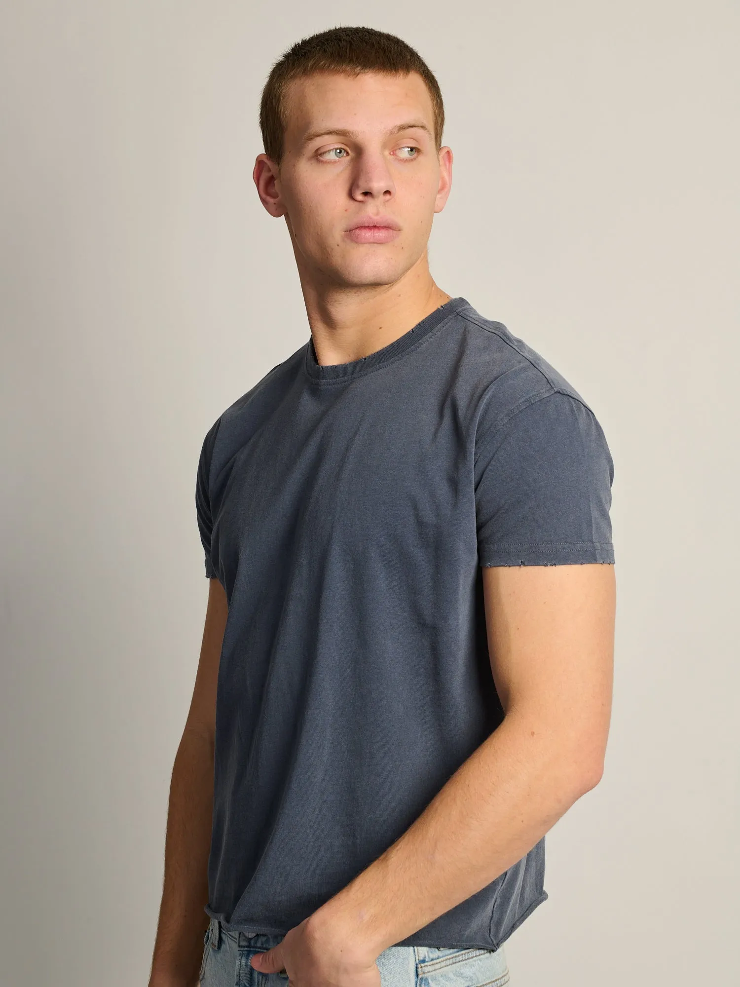 KOLBY SHORT CUT MUSCLE TEE - NAVY sold by Boathouse product image thumbnail 3