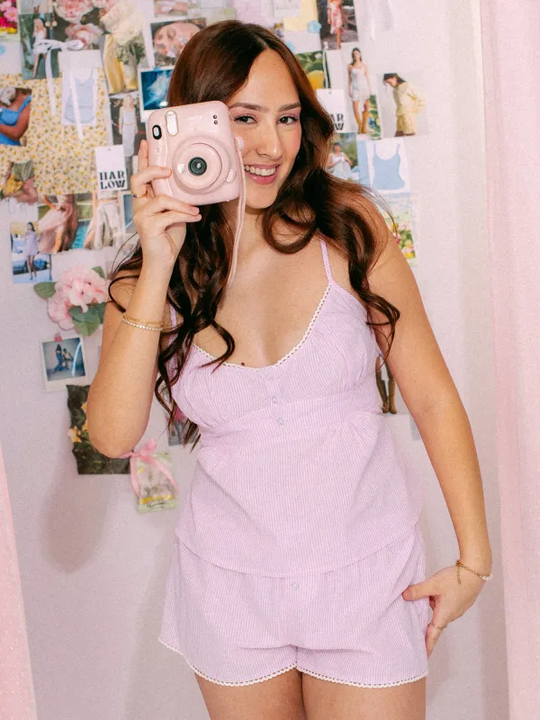 HARLOW POSIE TOP - PINK/WHITE made by Harlow