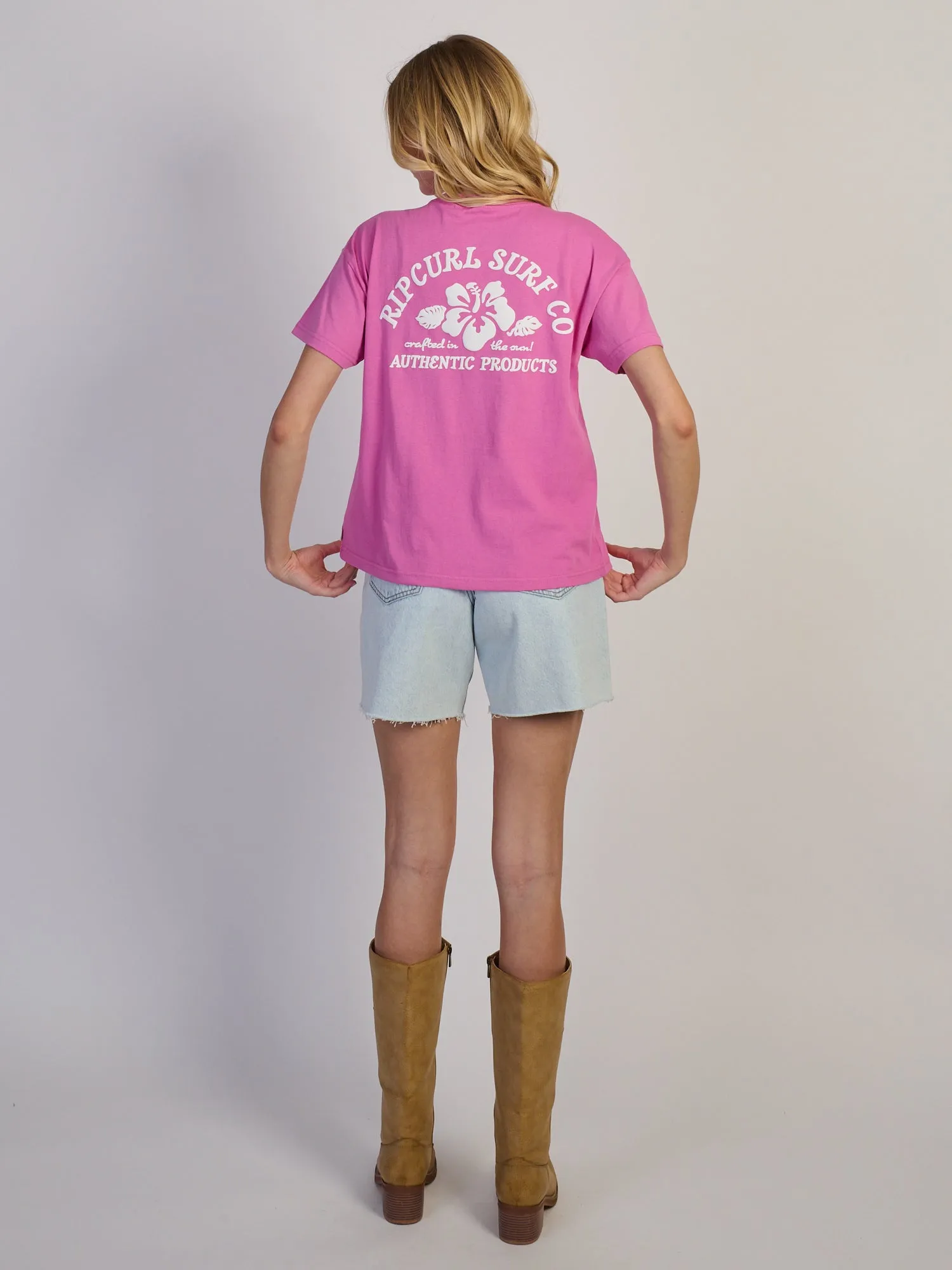 RIP CURL SURF PUFF PARTY PK RELAXED TEE - ROSE sold by Boathouse product image thumbnail 2