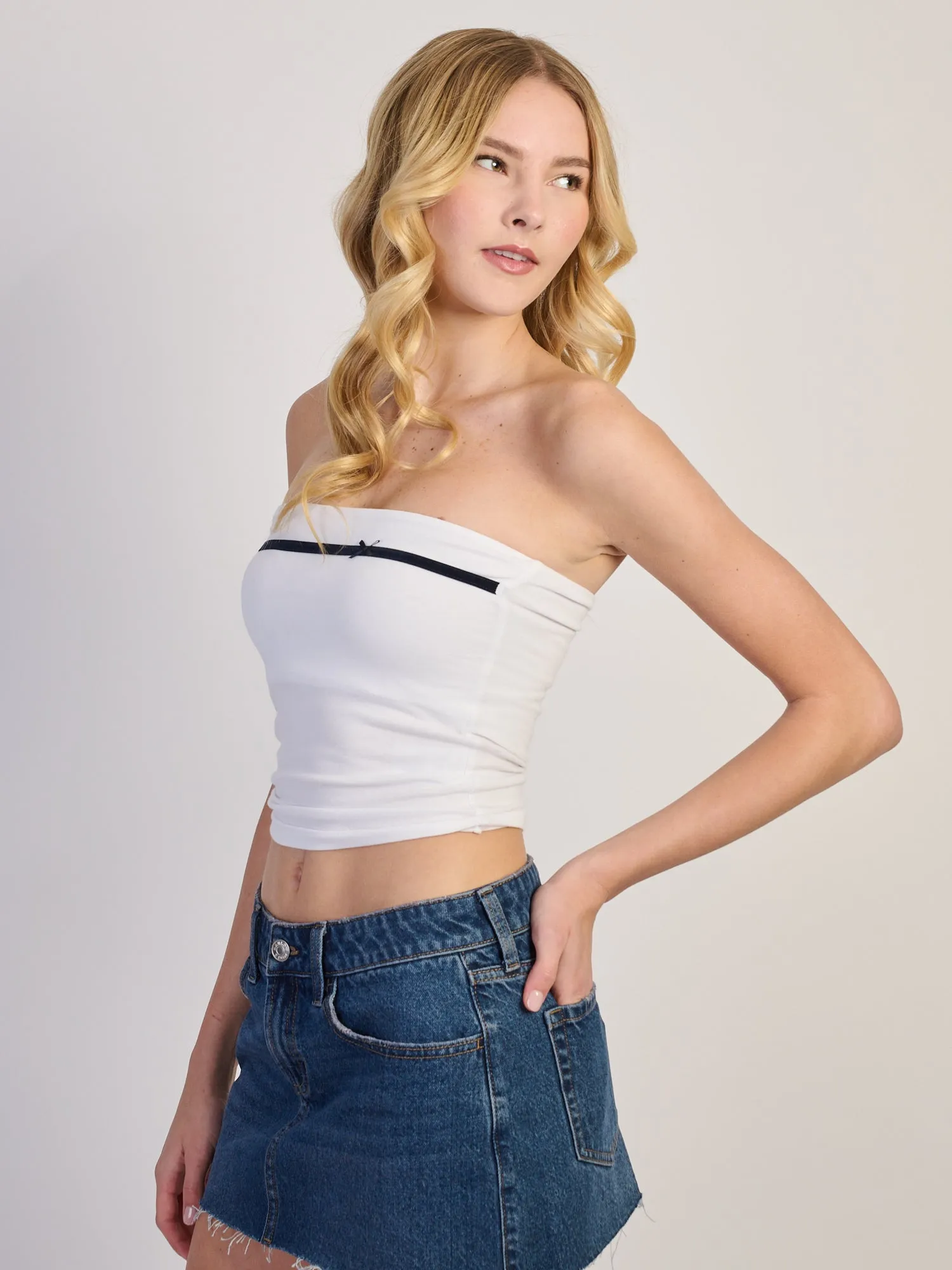 HARLOW BECCA TUBE TOP - WHITE sold by Boathouse product image thumbnail 3