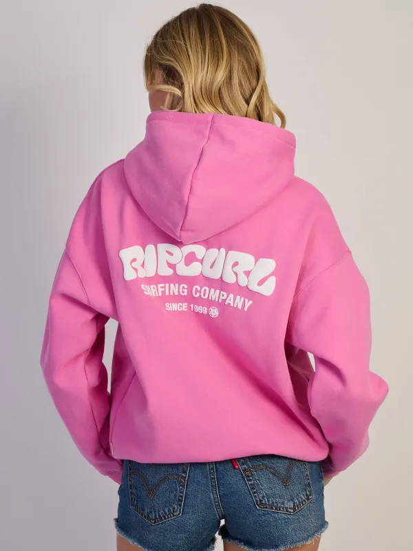 RIP CURL SURF PUFF HERITAGE HOODIE - PINK sold by Boathouse