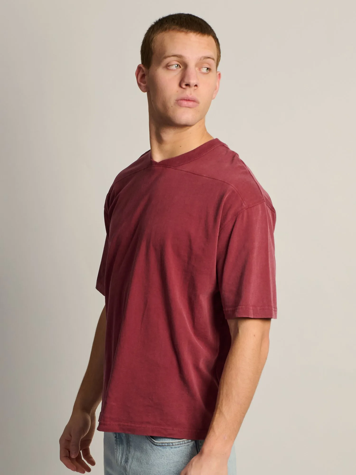 KOLBY LOOSE FIT FOOTBALL TEE - BURGUNDY sold by Boathouse product image thumbnail 3