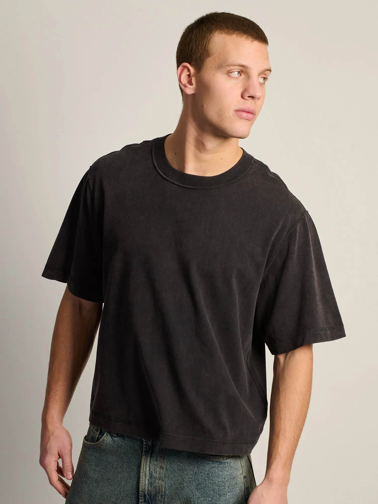 KOLBY SHORT CUT VINTAGE TEE - BLACK sold by Boathouse