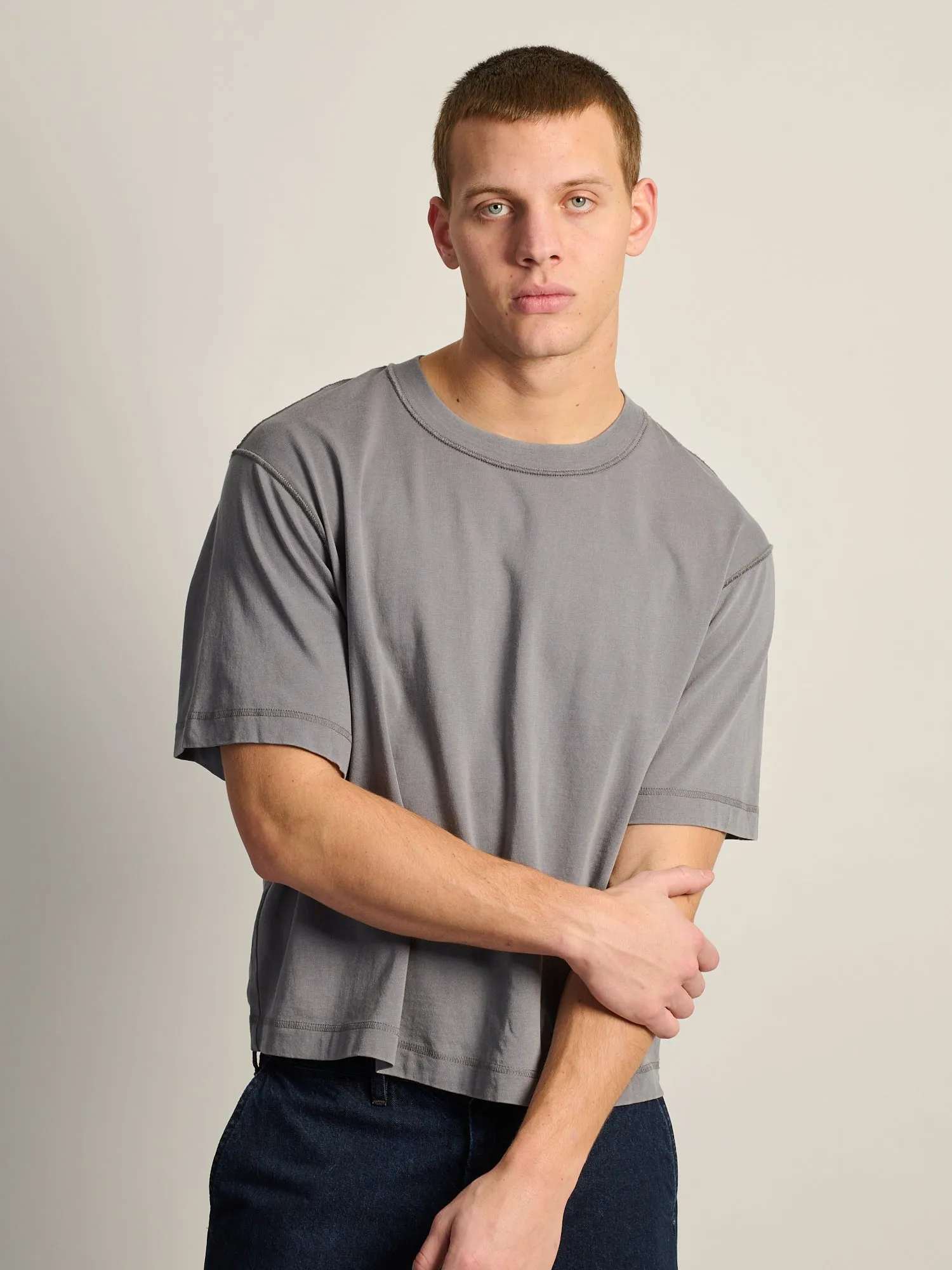 KOLBY SHORT CUT VINTAGE TEE - CHARCOAL sold by Boathouse