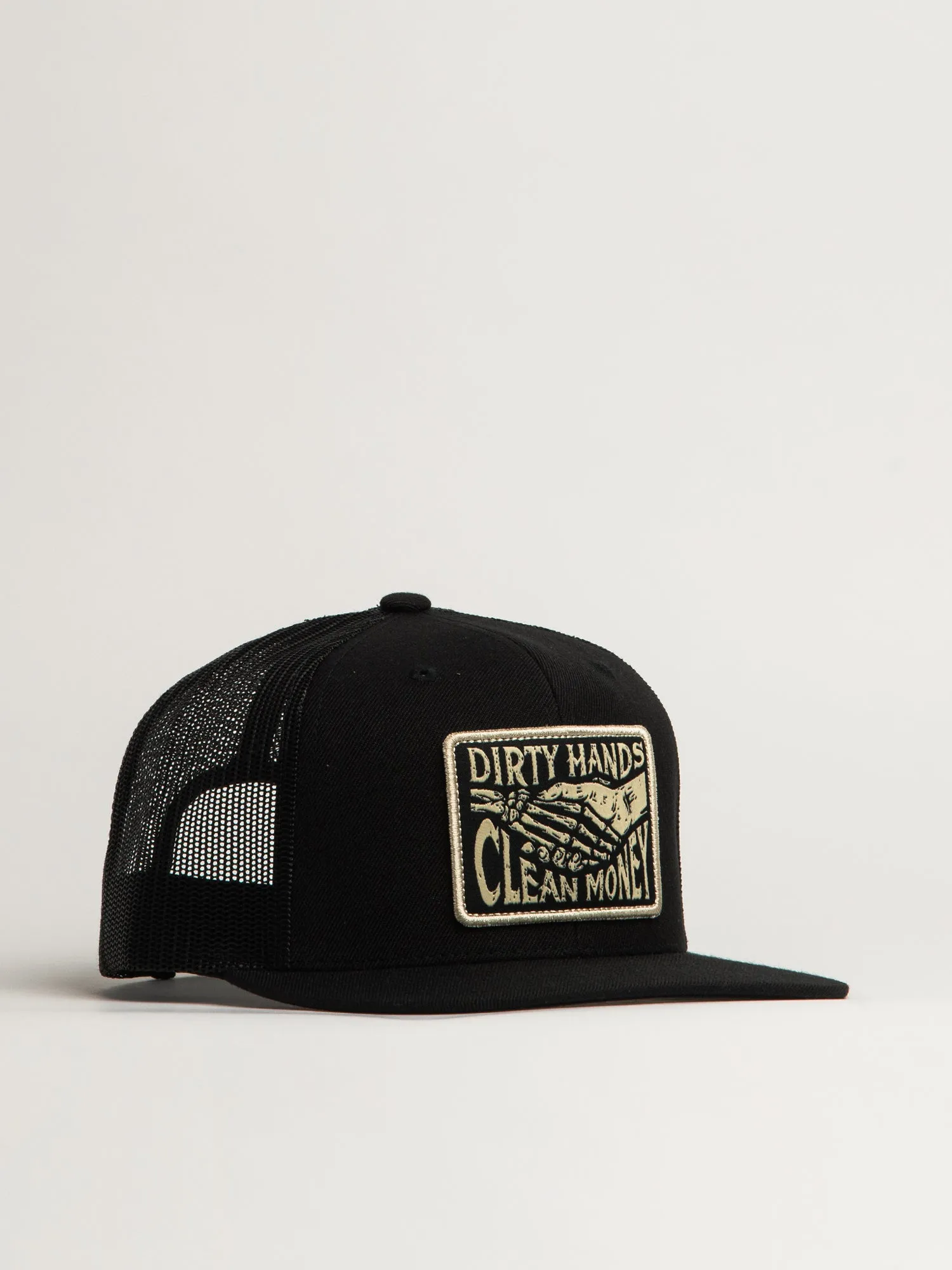 TROLL CO. HAGGLER BOX PATCH FLAT BRIM TRUCKER sold by Boathouse