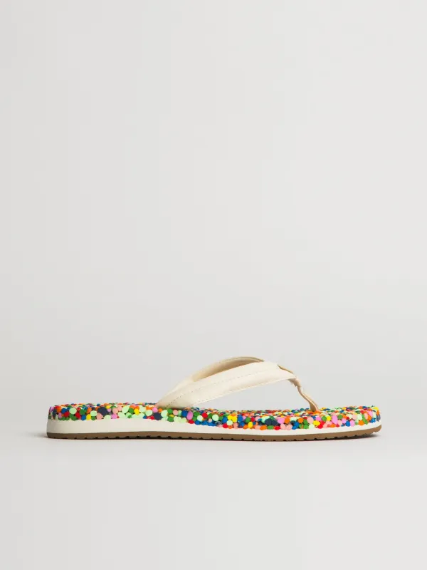 WOMENS SANUK BUBBLECUSH SANDALS - RAINBOW CONFETTI made by Sanuk
