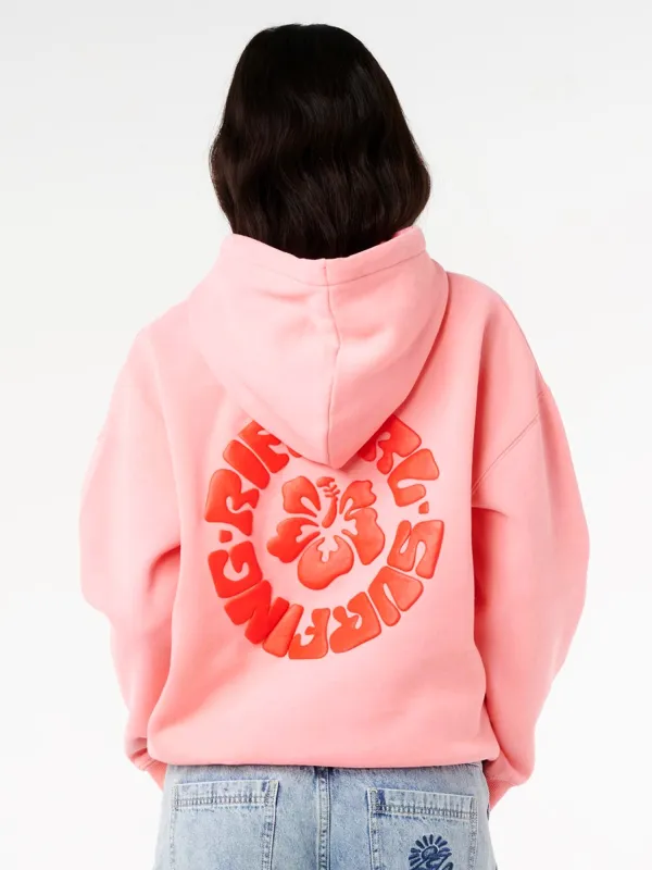 RIP CURL SURF PUFF HERITAGE HOODIE - PINK made by Ripcurl