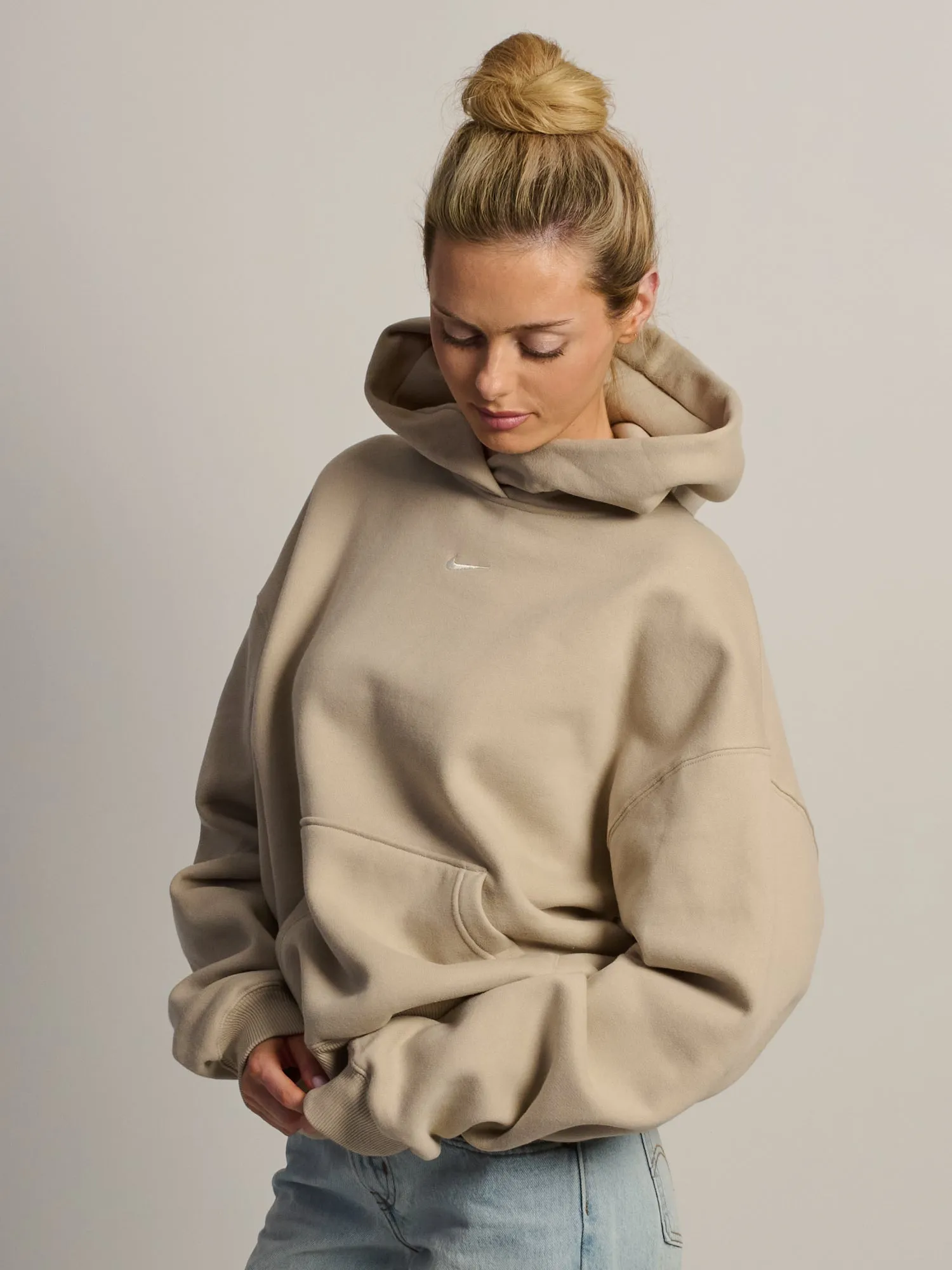 NIKE STUDIO FLEECE OVERSIZED PULL OVER HOODIE - CREAM sold by Boathouse product image thumbnail 3