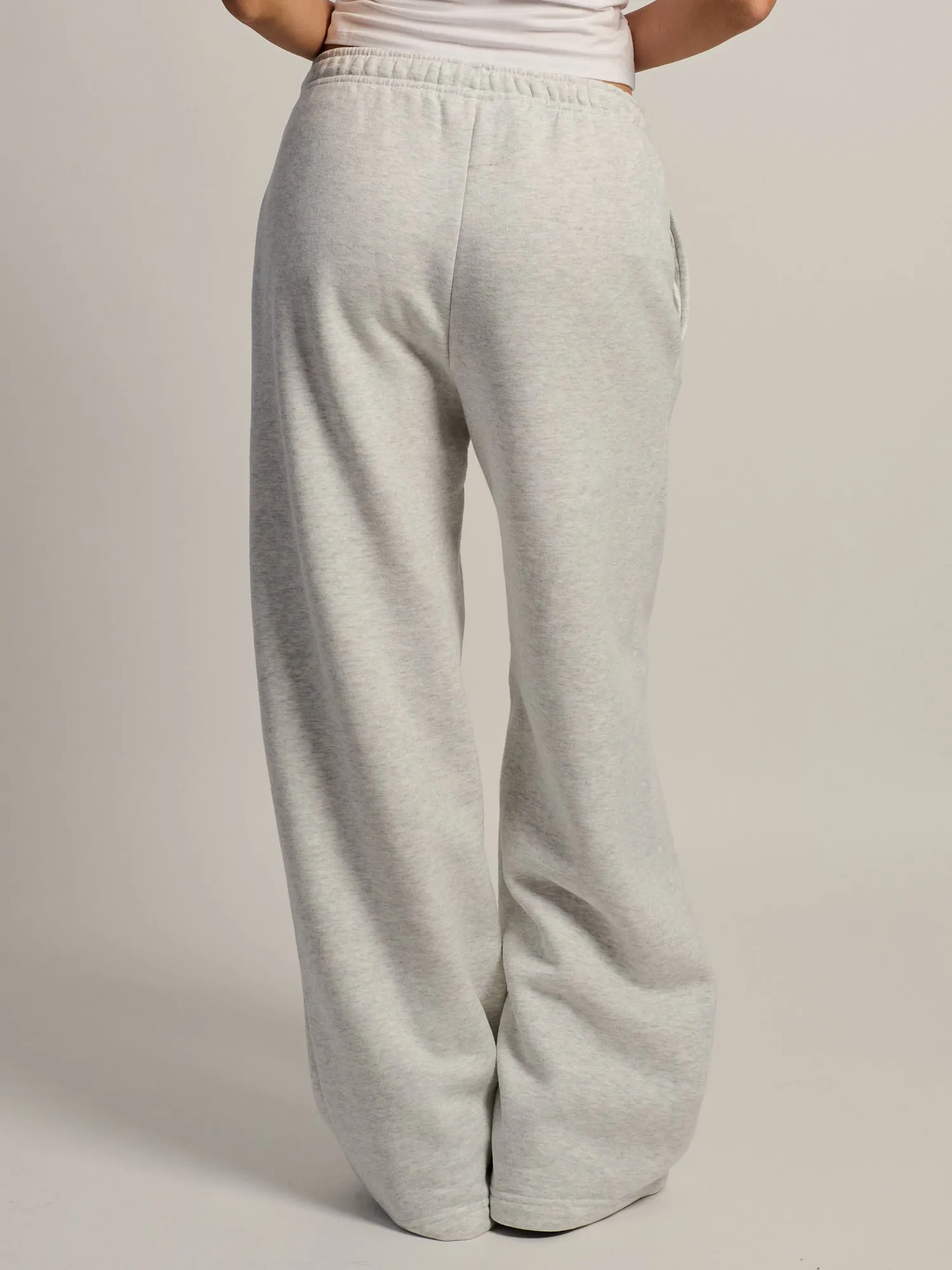 NIKE STUDIO FLEECE MID RISE WIDE LEG PANT - HEATHER GREY sold by Boathouse product image thumbnail 4