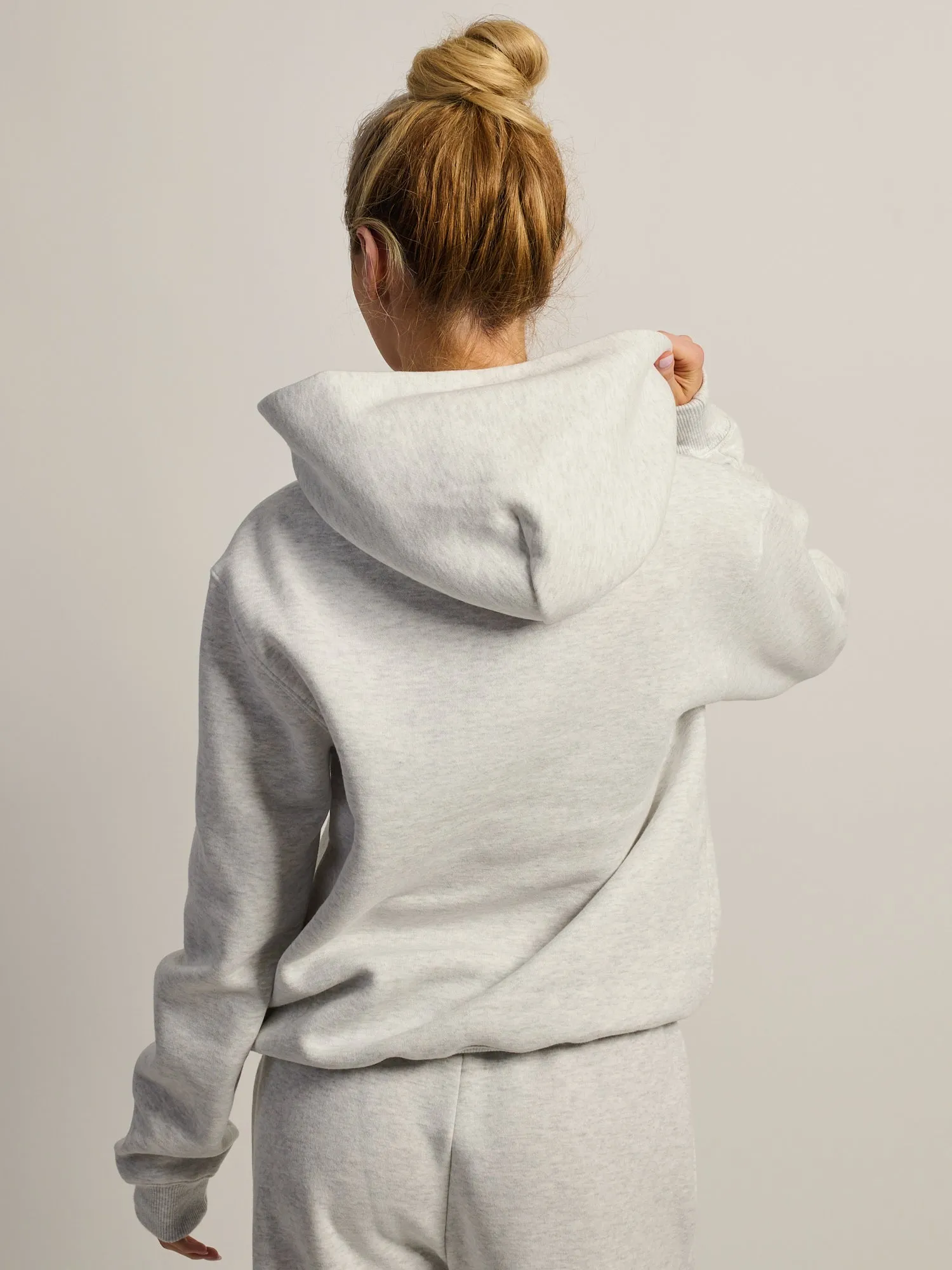 NIKE STUDIO FLEECE PULL OVER HOODIE - HEATHER GREY sold by Boathouse product image thumbnail 4