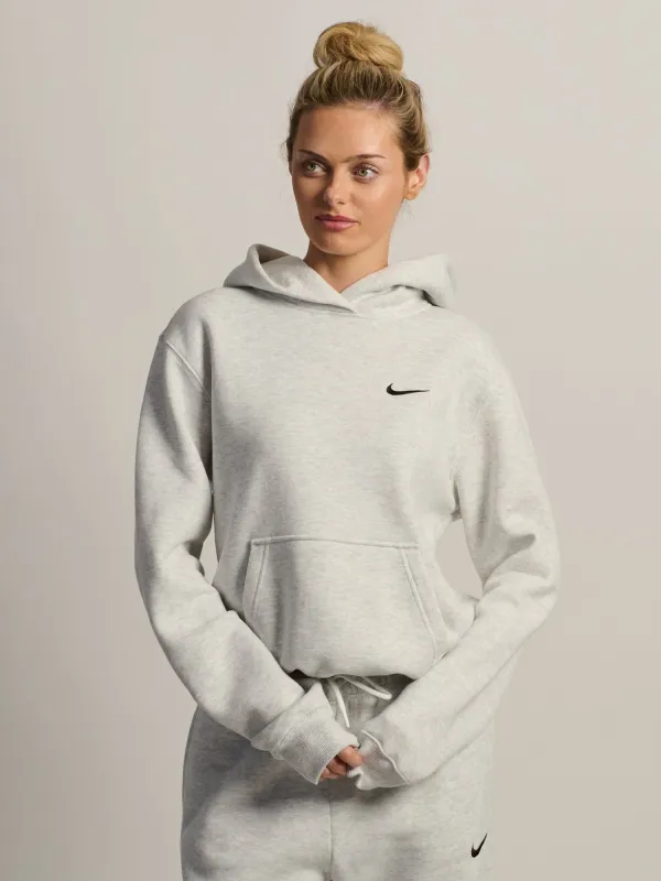 NIKE STUDIO FLEECE PULL OVER HOODIE - HEATHER GREY made by Nike