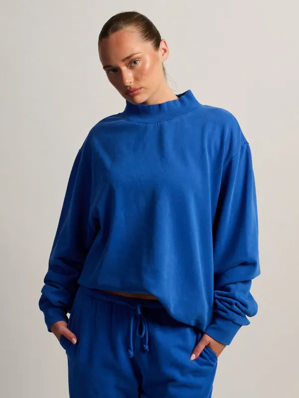 HARLOW MILES MOCKNECK - COBALT made by Harlow