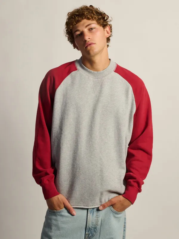 KOLBY RAGLAN CREWNECK - VINTAGE RED made by Kolby