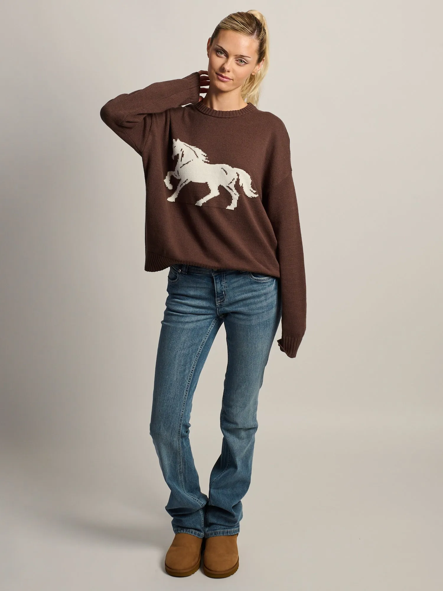 HARLOW LOGAN KNIT CRWNCK - CHOCOLAT sold by Boathouse product image thumbnail 2