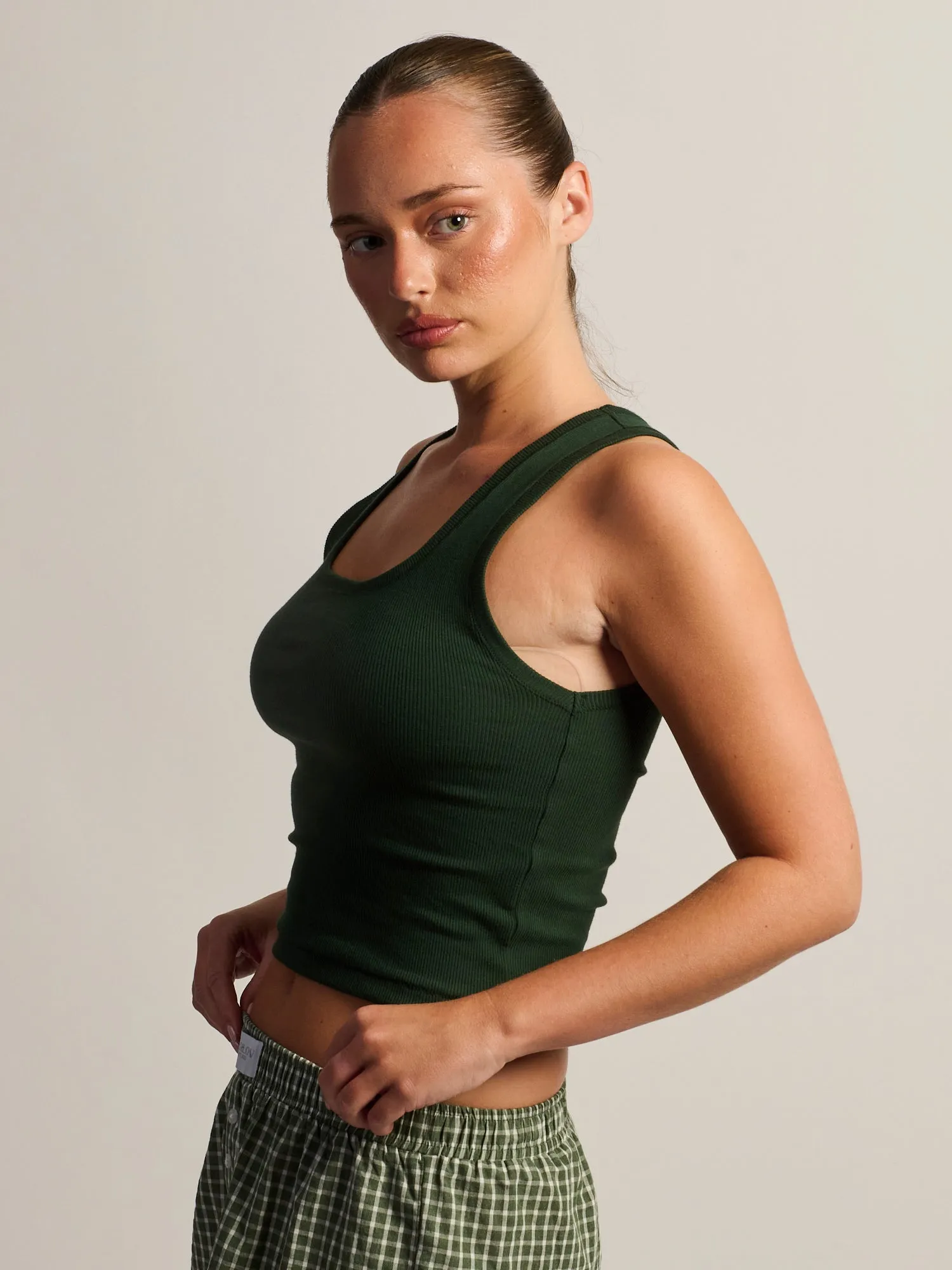 HARLOW ESSENTIAL SQUARE NECK TANK - FOREST sold by Boathouse product image thumbnail 3