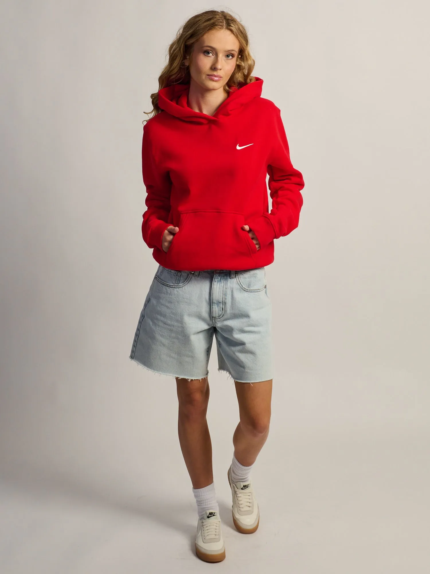 NIKE STUDIO FLEECE PULL OVER HOODIE - RED sold by Boathouse product image thumbnail 2