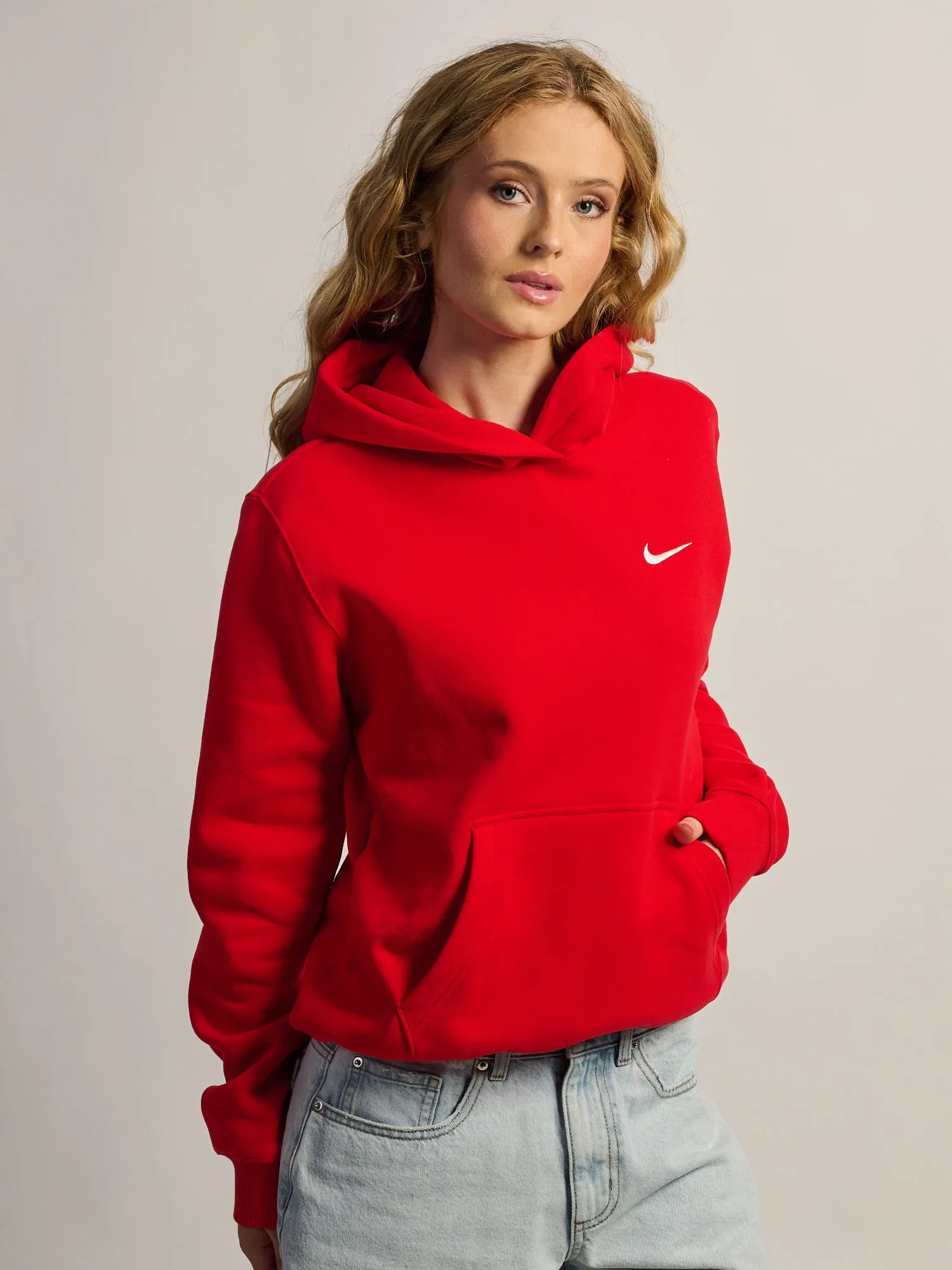 NIKE STUDIO FLEECE PULL OVER HOODIE - RED sold by Boathouse product image thumbnail 3