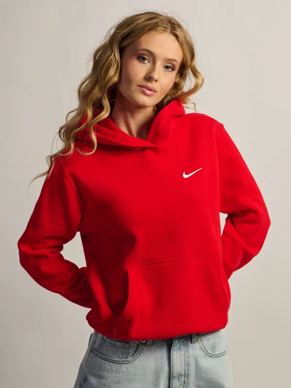 NIKE STUDIO FLEECE PULL OVER HOODIE - RED made by Nike