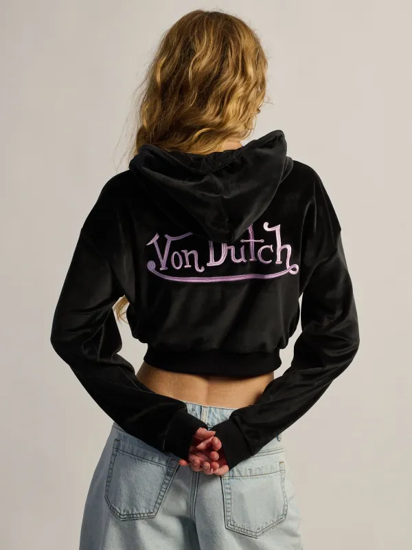 VON DUTCH VD FULL ZIP VELOUR HOODIE made by Von Dutch