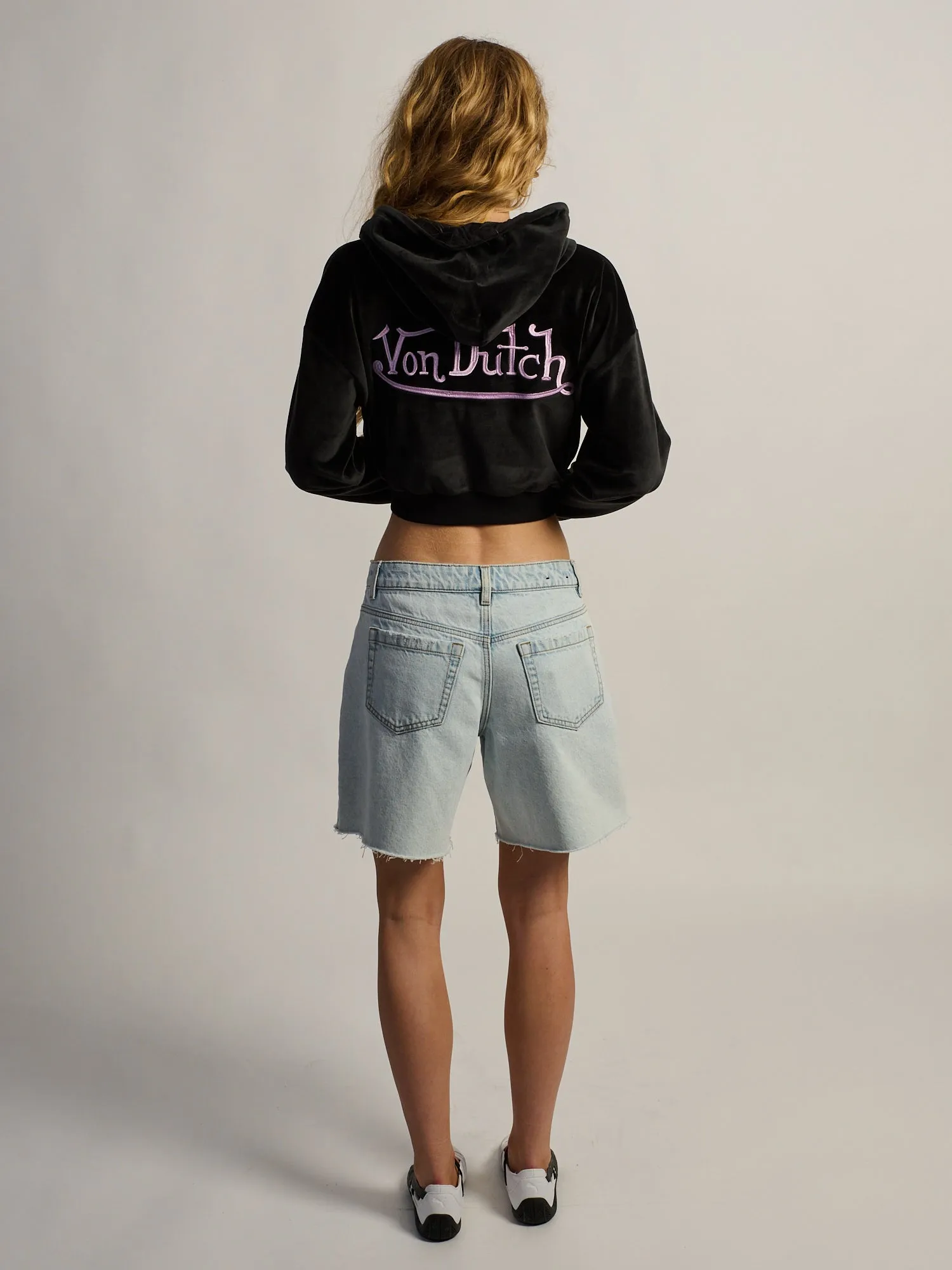 VON DUTCH VD FULL ZIP VELOUR HOODIE sold by Boathouse product image thumbnail 2