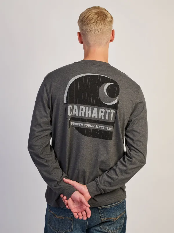 CARHARTT IRVINE RELAXED TOUGH C LONG SLEEVE TEE - CHARCOAL NAVY made by Carhartt