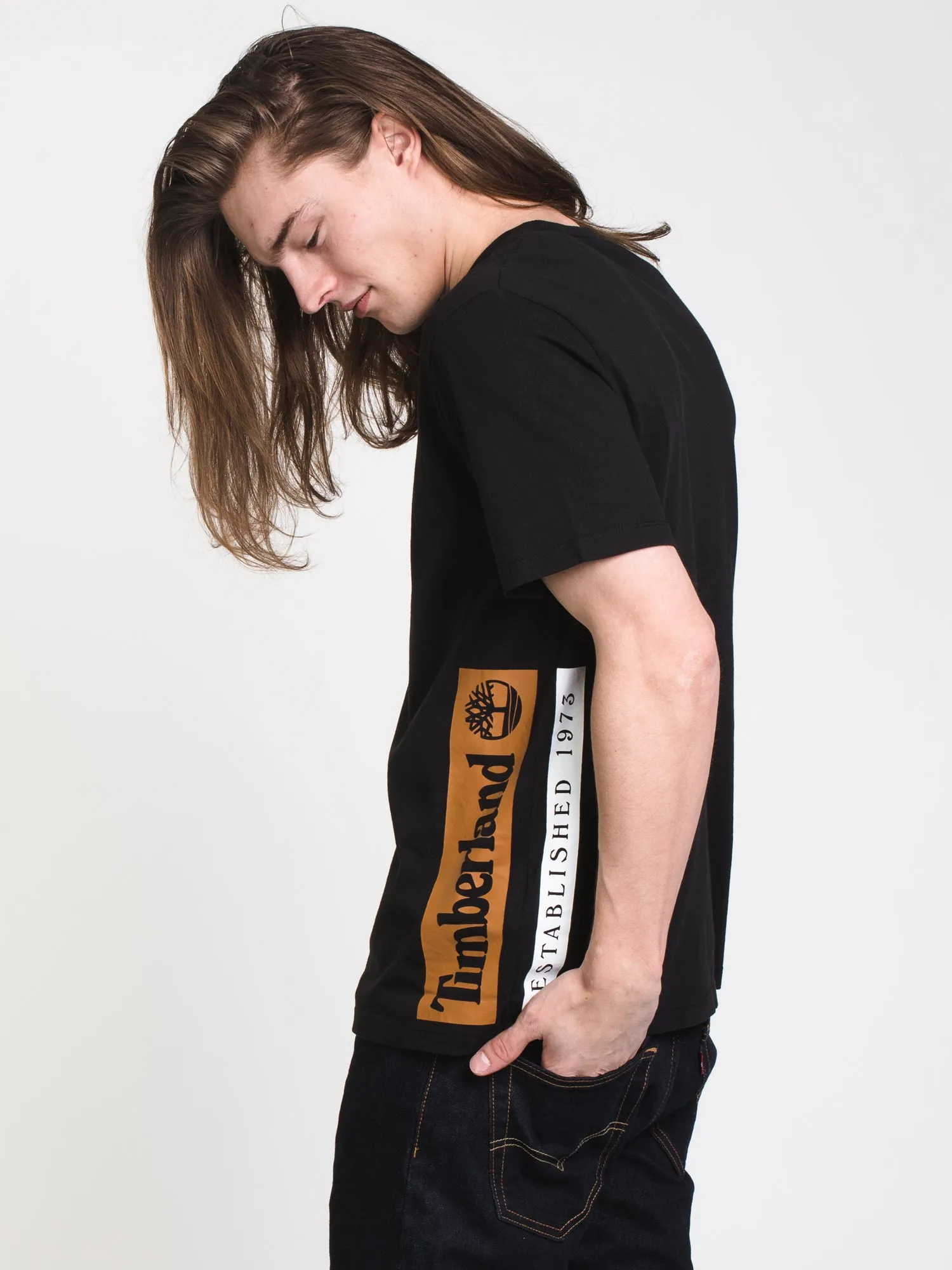 MENS EST.1973 SIDE LOGO SHORT SLEEVE T-SHIRT- BLK - CLEARANCE sold by Boathouse product image thumbnail 3