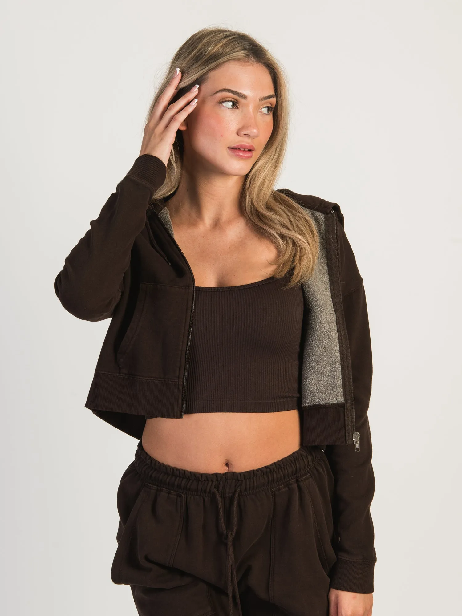 HARLOW JOSIE ZIP UP HOODIE - CHOCOLATE - CLEARANCE sold by Boathouse product image thumbnail 2