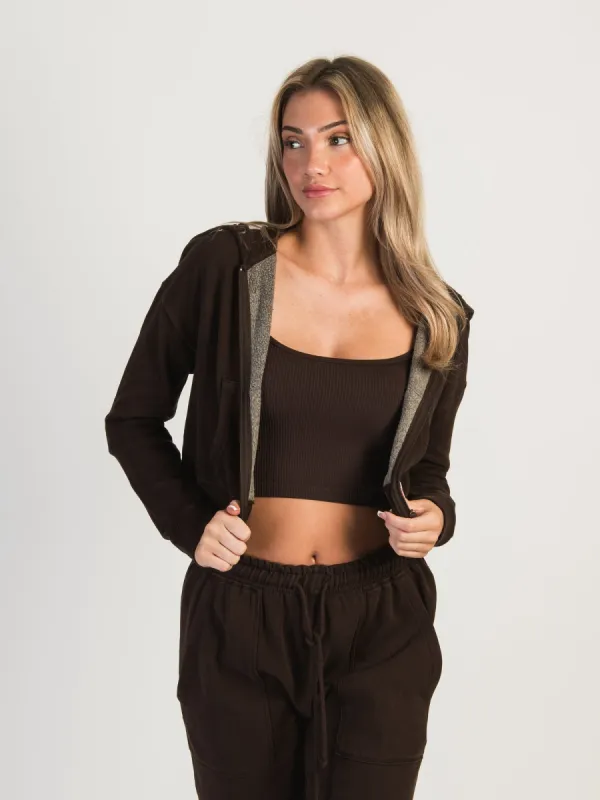 HARLOW JOSIE ZIP UP HOODIE - CHOCOLATE - CLEARANCE sold by Boathouse