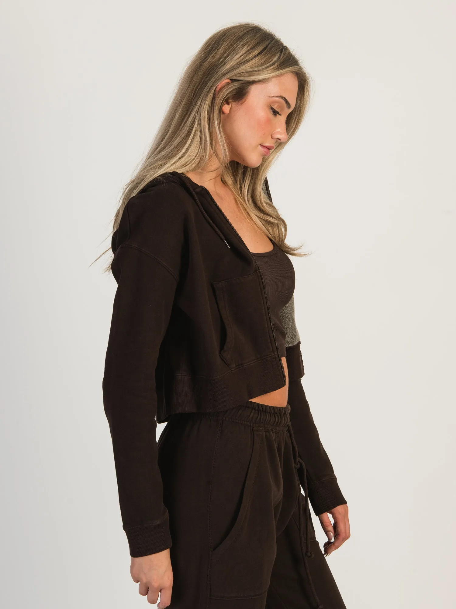 HARLOW JOSIE ZIP UP HOODIE - CHOCOLATE - CLEARANCE sold by Boathouse product image thumbnail 3